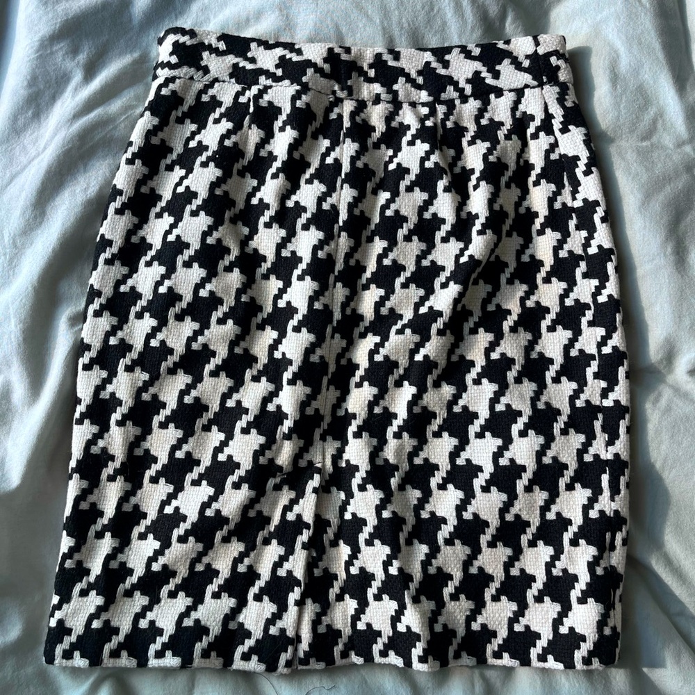 Houndstooth Black and White Skirt